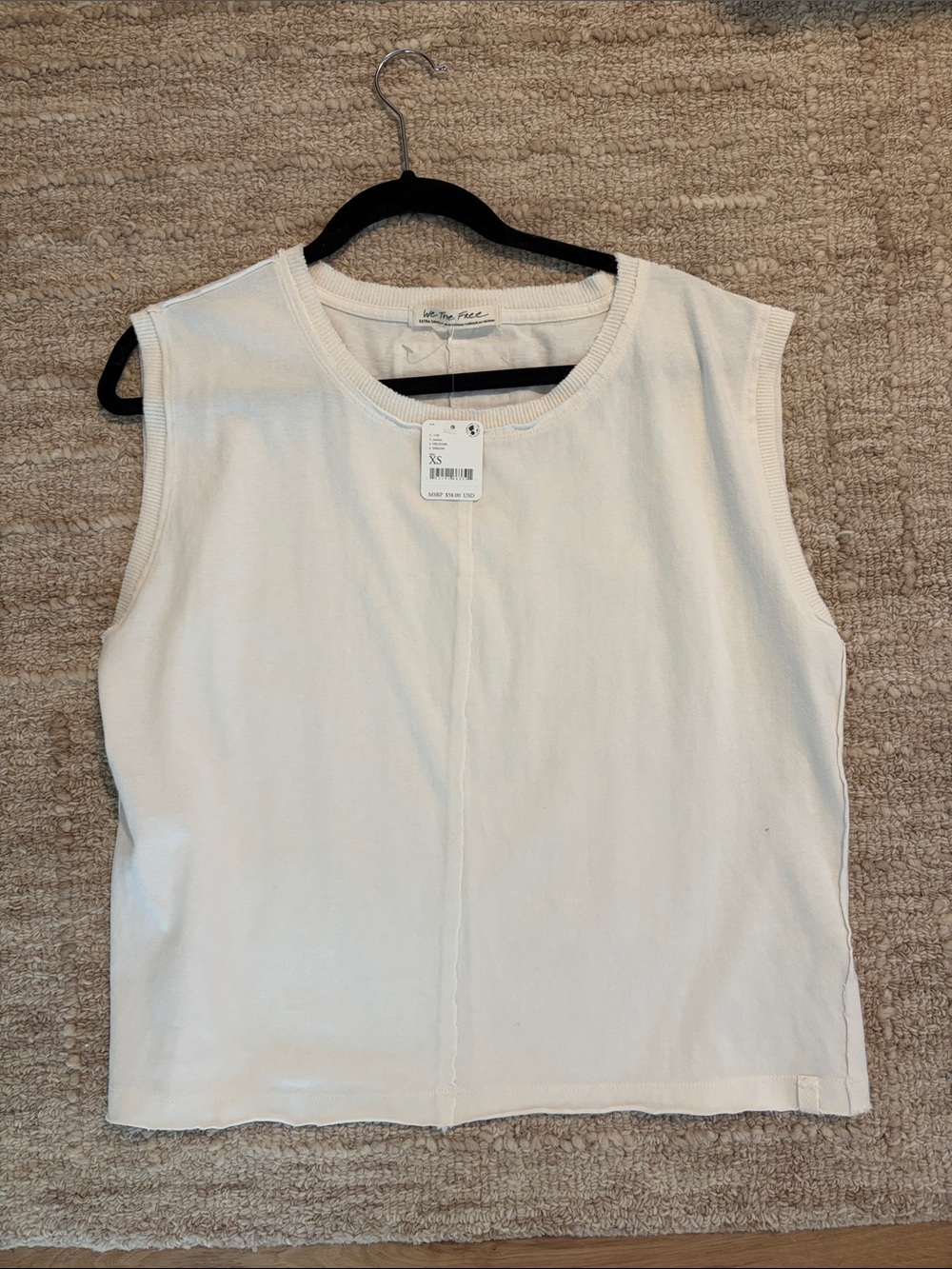 We The Free Cream Sleeveless Knit Tank Top